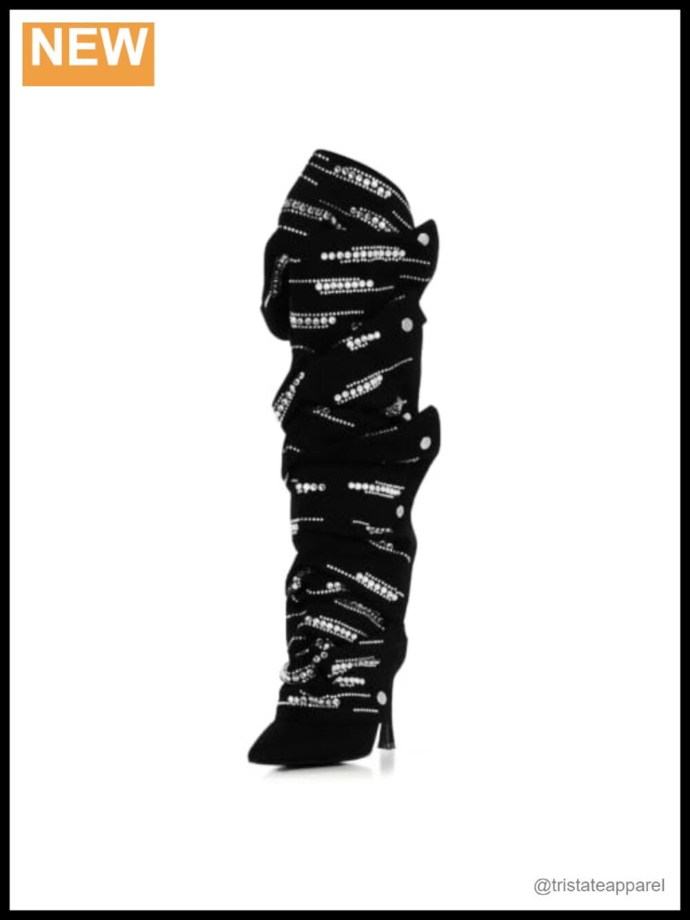 Women's Sparkly Rhinestone Stiletto Heel Knee High Boots